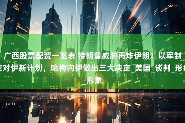 广西股票配资一览表 特朗普威胁再炸伊朗！以军制定对伊新计划，哈梅内伊做出三大决定_美国_谈判_形象