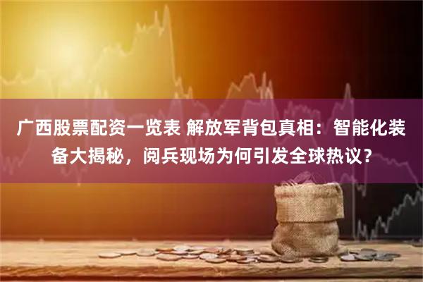 广西股票配资一览表 解放军背包真相：智能化装备大揭秘，阅兵现场为何引发全球热议？